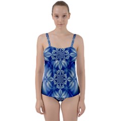 Abstract Art Artwork Fractal Design Twist Front Tankini Set by Simbadda