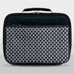 Fabric Black And White Material Lunch Bag by Simbadda