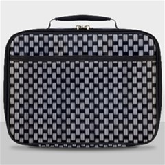 Fabric Black And White Material Full Print Lunch Bag by Simbadda