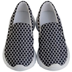 Fabric Black And White Material Kids  Lightweight Slip Ons by Simbadda