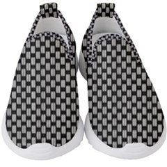 Fabric Black And White Material Kids  Slip On Sneakers by Simbadda