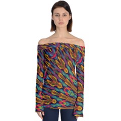 Background Abstract Texture Off Shoulder Long Sleeve Top