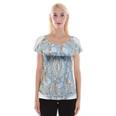 Mandala Floral Line Art Decorative Cap Sleeve Top