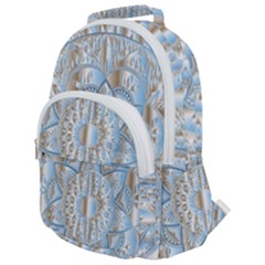 Mandala Floral Line Art Decorative Rounded Multi Pocket Backpack