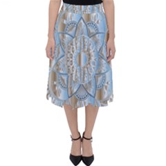 Mandala Floral Line Art Decorative Classic Midi Skirt by Simbadda