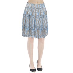 Mandala Floral Line Art Decorative Pleated Skirt by Simbadda