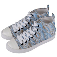 Mandala Floral Line Art Decorative Women s Mid-top Canvas Sneakers by Simbadda