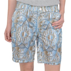 Mandala Floral Line Art Decorative Pocket Shorts by Simbadda