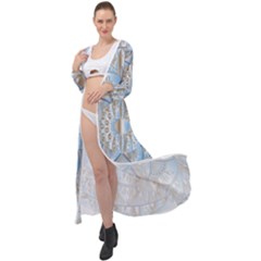 Mandala Floral Line Art Decorative Maxi Chiffon Beach Wrap