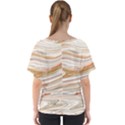 Brown And Yellow Abstract Painting V-Neck Dolman Drape Top View2