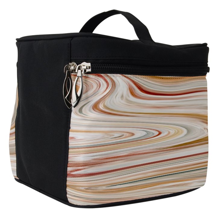 Brown And Yellow Abstract Painting Make Up Travel Bag (Small)