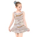 Brown And Yellow Abstract Painting Kids  Skater Dress Swimsuit View1