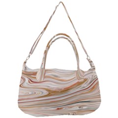 Brown And Yellow Abstract Painting Removal Strap Handbag by Simbadda