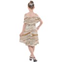 Brown And Yellow Abstract Painting Kids  Cut Out Shoulders Chiffon Dress View2