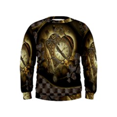 Wonderful Elegant Steampunk Heart, Beautiful Clockwork Kids  Sweatshirt by FantasyWorld7