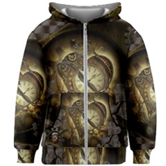 Wonderful Elegant Steampunk Heart, Beautiful Clockwork Kids  Zipper Hoodie Without Drawstring