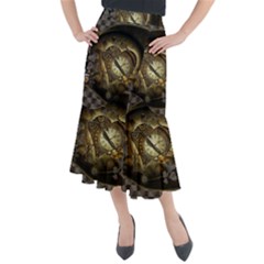 Wonderful Elegant Steampunk Heart, Beautiful Clockwork Midi Mermaid Skirt by FantasyWorld7