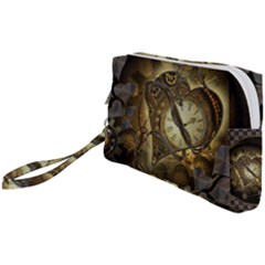 Wonderful Elegant Steampunk Heart, Beautiful Clockwork Wristlet Pouch Bag (small) by FantasyWorld7