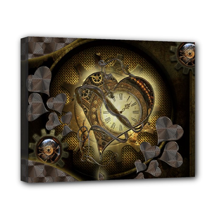 Wonderful Elegant Steampunk Heart, Beautiful Clockwork Canvas 10  x 8  (Stretched)