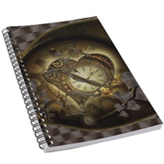 Wonderful Elegant Steampunk Heart, Beautiful Clockwork 5 5  X 8 5  Notebook by FantasyWorld7