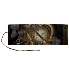 Wonderful Elegant Steampunk Heart, Beautiful Clockwork Roll Up Canvas Pencil Holder (m) by FantasyWorld7