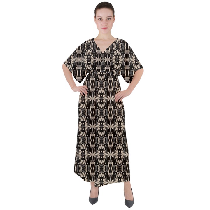 K 7 V-Neck Boho Style Maxi Dress