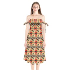 L 3 Shoulder Tie Bardot Midi Dress by ArtworkByPatrick