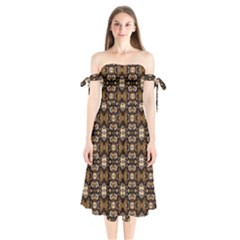 L 6 Shoulder Tie Bardot Midi Dress by ArtworkByPatrick