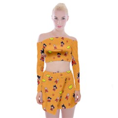 Dragonball Off Shoulder Top With Mini Skirt Set