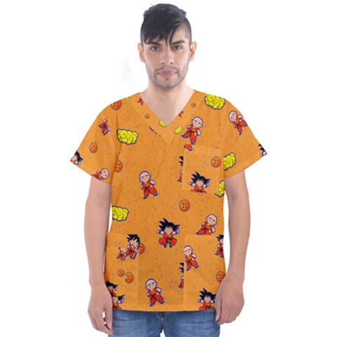 Dragonball Men s V-neck Scrub Top by Mezalola