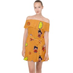 Dragonball Off Shoulder Chiffon Dress