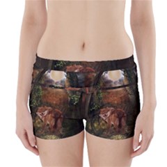 Awesome Wolf In The Darkness Of The Night Boyleg Bikini Wrap Bottoms by FantasyWorld7