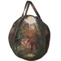 Awesome Wolf In The Darkness Of The Night Giant Round Zipper Tote View2