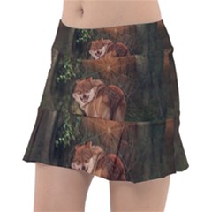 Awesome Wolf In The Darkness Of The Night Tennis Skirt by FantasyWorld7