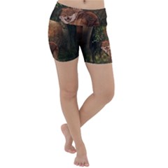 Awesome Wolf In The Darkness Of The Night Lightweight Velour Yoga Shorts by FantasyWorld7