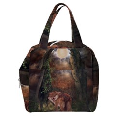 Awesome Wolf In The Darkness Of The Night Boxy Hand Bag by FantasyWorld7