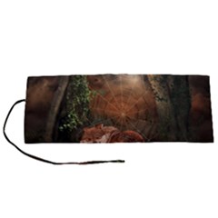 Awesome Wolf In The Darkness Of The Night Roll Up Canvas Pencil Holder (s) by FantasyWorld7