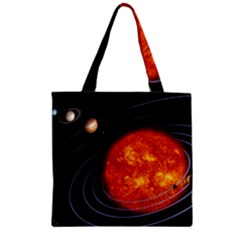 Solar System Planet Planetary System Zipper Grocery Tote Bag by Sudhe