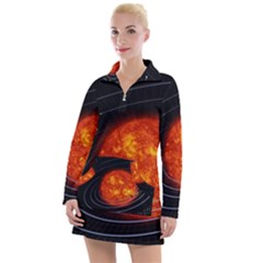 Solar System Planet Planetary System Women s Long Sleeve Casual Dress by Sudhe