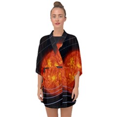 Solar System Planet Planetary System Half Sleeve Chiffon Kimono by Sudhe