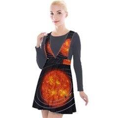 Solar System Planet Planetary System Plunge Pinafore Velour Dress by Sudhe