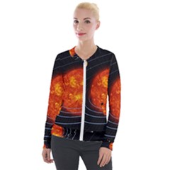 Solar System Planet Planetary System Velour Zip Up Jacket by Sudhe