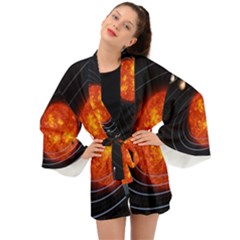 Solar System Planet Planetary System Long Sleeve Kimono by Sudhe