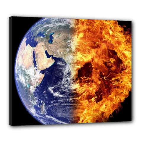 Earth World Globe Universe Space Canvas 24  X 20  (stretched) by Sudhe