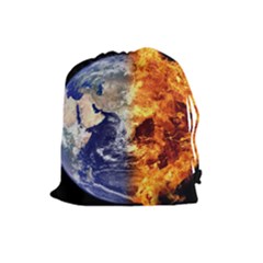 Earth World Globe Universe Space Drawstring Pouch (large) by Sudhe