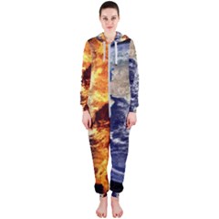 Earth World Globe Universe Space Hooded Jumpsuit (ladies)  by Sudhe