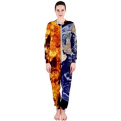 Earth World Globe Universe Space Onepiece Jumpsuit (ladies)  by Sudhe