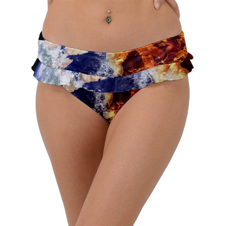 Earth World Globe Universe Space Frill Bikini Bottom