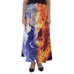 Earth World Globe Universe Space Flared Maxi Skirt by Sudhe