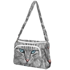 Cat Animal Cat Portrait Mackerel Front Pocket Crossbody Bag by Sudhe